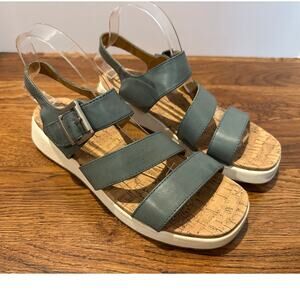 BOC Meadows Sporty Wedge Sandals Blue  Gray Women’s Size 9 NWOB Comfort Casual